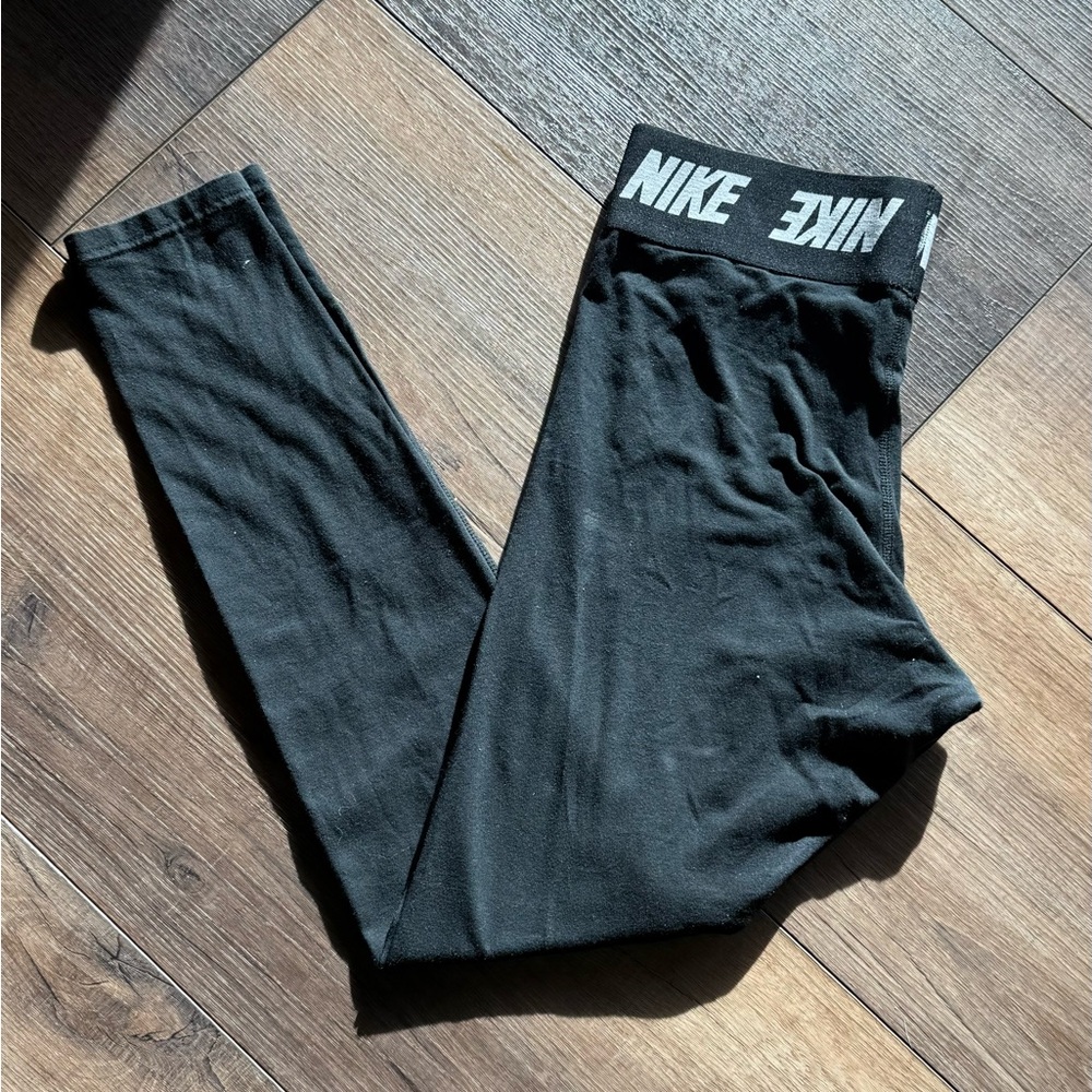 Nike Black Leggings with White Logo